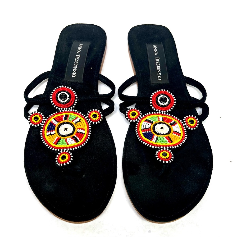 Anna Trzebinski Handmade Beaded Sandals – Size 41 (Retail $420)